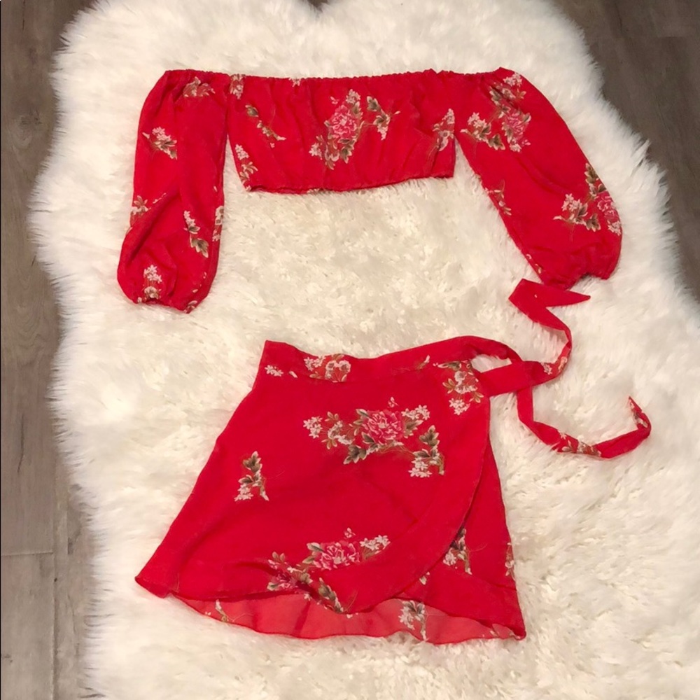 Crop top and skirt set